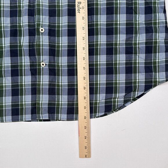 Peter Millar Shirt Men’s Size‎ XL Blue Green Plaid Short Sleeve Button Down - Picture 8 of 8